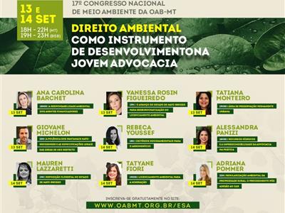 Foto da Notícia: Congresso da OAB-MT reúne grandes nomes do direito ambiental em Mato Grosso para intercâmbio com a jovem advocacia   