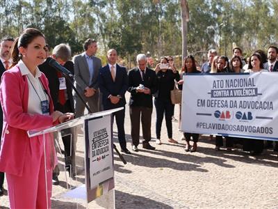 Foto da Notícia: Gisela Cardoso preside Ato Nacional contra a violência e cobra proteção à advocacia